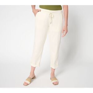 Liverpool Los Angeles Women's Pants Sz 8 Rascal Tie Front Cuffed White A689239
